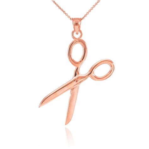 Rose Gold Scissors Pendant Necklace Scissors Pendants