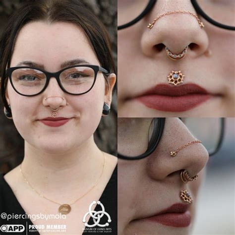 Nasallang Piercing Double Nostril Piercing Septum Piercing Jewelry