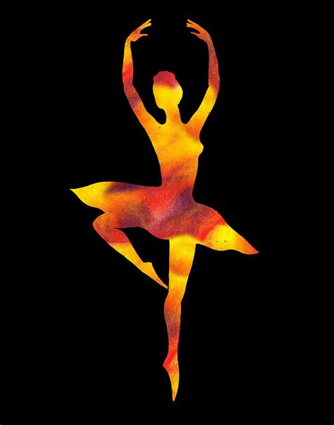 Flamboyant Dance Ballerina Silhouette Painting By Irina Sztukowski