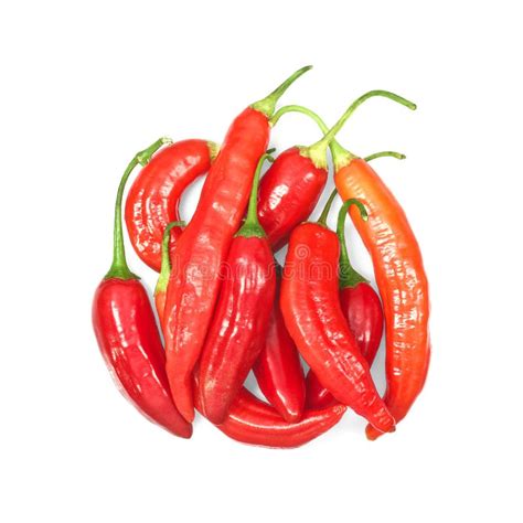 Red Hot Chili Peppers On White Background Stock Image Image Of Spice