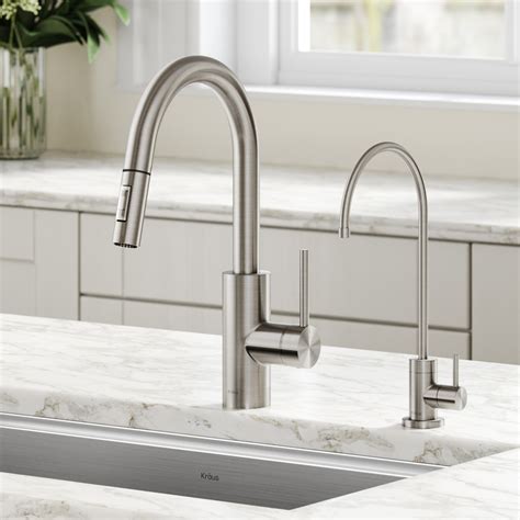 KRAUS Oletto™ Pull-Down Kitchen Faucet and Purita™ Water Filter Faucet ...