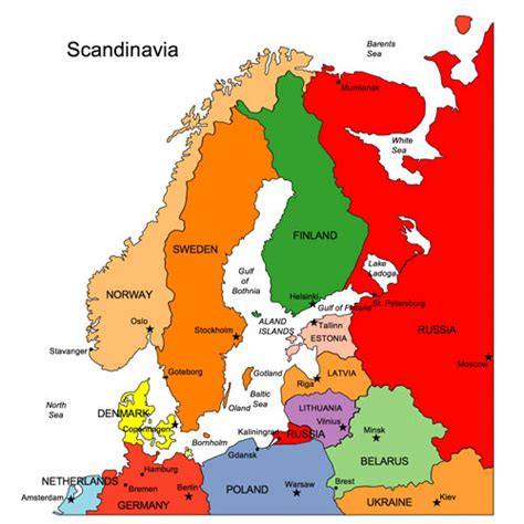 Scandinavia Regional Powerpoint Map Countries Names Clip Art Maps