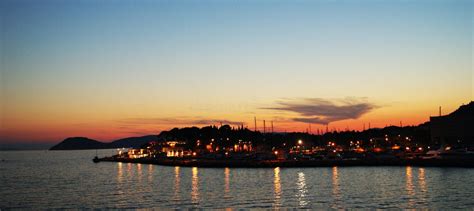 Arrival At Sunset Split Croatia Stock Photo Image Of Travel Lights