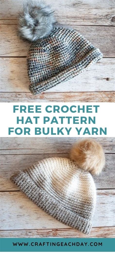 Free Crochet Hat Pattern For Bulky Yarn Crafting Each Day