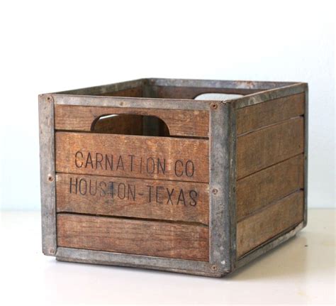 Vintage Carnation Wooden Crate Vintage Crates Crates Wooden Crates
