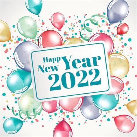 Premium Vector Happy New Year 2022 Large Greeting Card Illustration