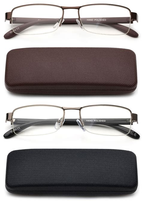 Newbee Fashion 2 Pack Semi Half Readers Premium Reading Glasses Half