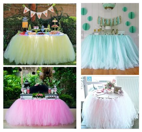 Yellow Tulle Table Tutu Skirt For Wedding Evening Birthday Party Candy