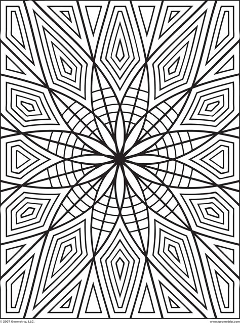 Free Geometric Coloring Page For Adults Free Printable Geometric