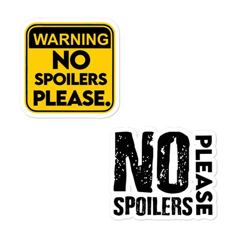 Please No Spoilers Sticker 2 In One Sticker Pack Please No Etsy