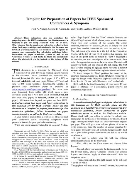 The use of the conference manuscript templates provided by ieee express conference publishing will greatly reduce the chance for errors in the metadata visible in ieee xplore ®, and ieee's downstream indexing partners.errors may result in delays in posting or in making any approved corrections, or in some cases, may simply persist. Ieee format template1