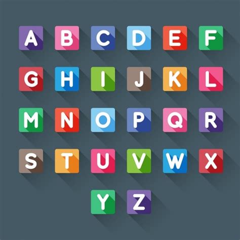 Colorful Alphabet In Square Vector Free Download