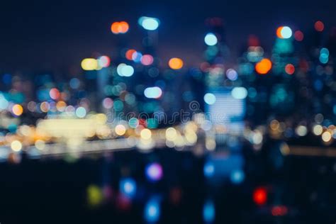 City Lights Bokeh Blur Effect At Nigh Stock Photo Image Of City