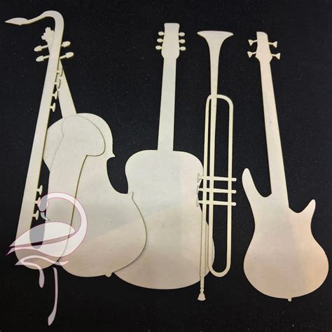 Musical Instruments Set Of 5 140mm Cardboard 1mm Thick Etsy