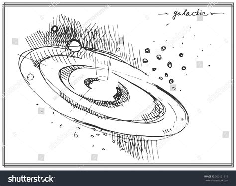 Sketch Spiral Galaxy Milky Way Vector De Stock Libre De Regalías