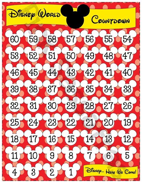 Dashing Free Printable Disneyland Countdown Calendar 2020 Specific Date