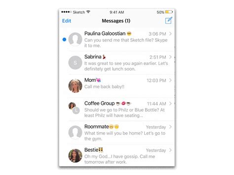 Ios Messages Change Read Text To Unread By Paulina Galoostian On Dribbble