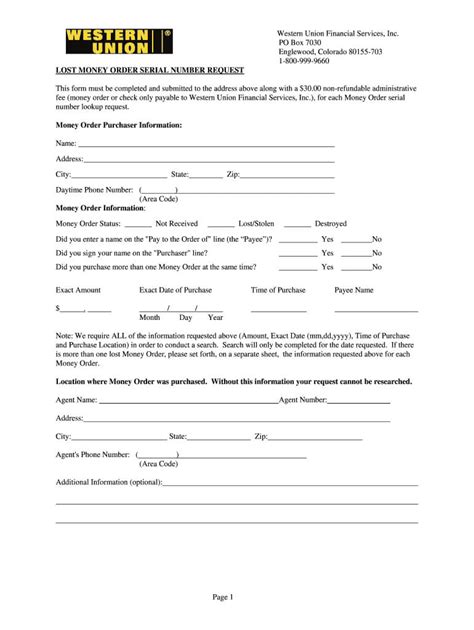 Western Union Form Fill Online Printable Fillable Blank Inside