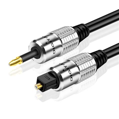 Mini Toslink To Toslink Digital Optical Audio Cable 3 Ft Connector