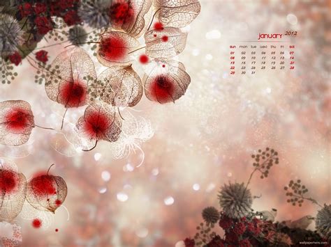 Beautiful January 2012 Calendar Desktop Themes Wallpaper Preview