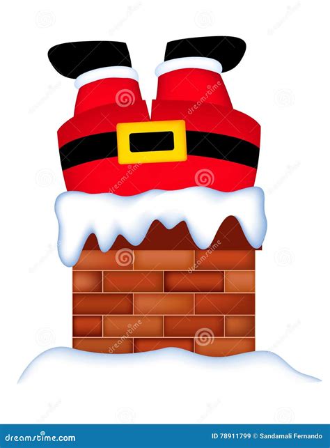Santa Stuck In Chimney Stock Illustration Illustration Of Season