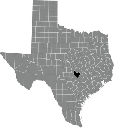 Location Map Of The Travis County Of Texas Usa Stock Vector