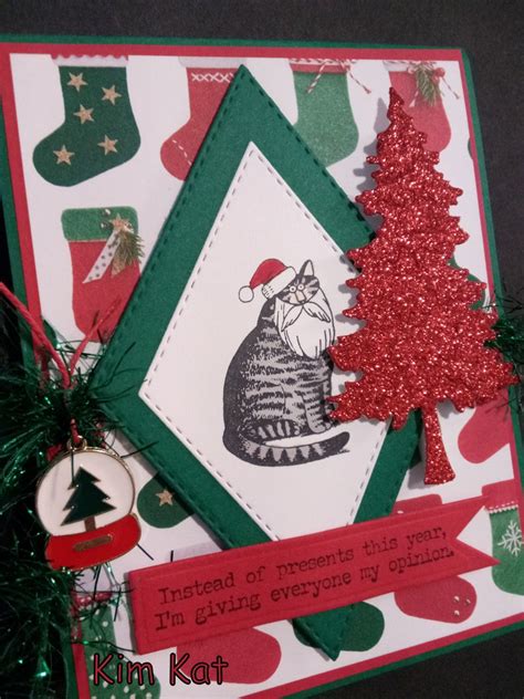 Kliban Cat Christmas Card Pop Up Funny Whimsical Glitter Tree Etsy