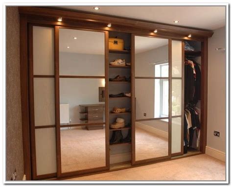 Wardrobe with sliding doors in the house. 4 Panel Sliding Closet Doors | Bedroom remodel in 2019 ...
