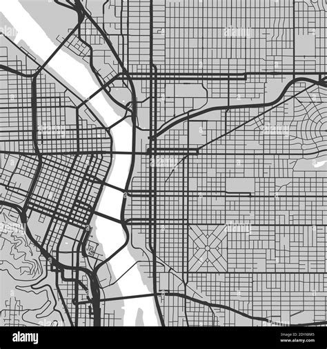 Urban City Map Of Portland Vector Illustration Portland Map Grayscale Art Poster Street Map