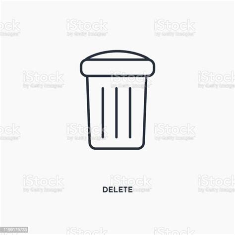 Delete Outline Icon Simple Linear Element Illustration Isolated Line