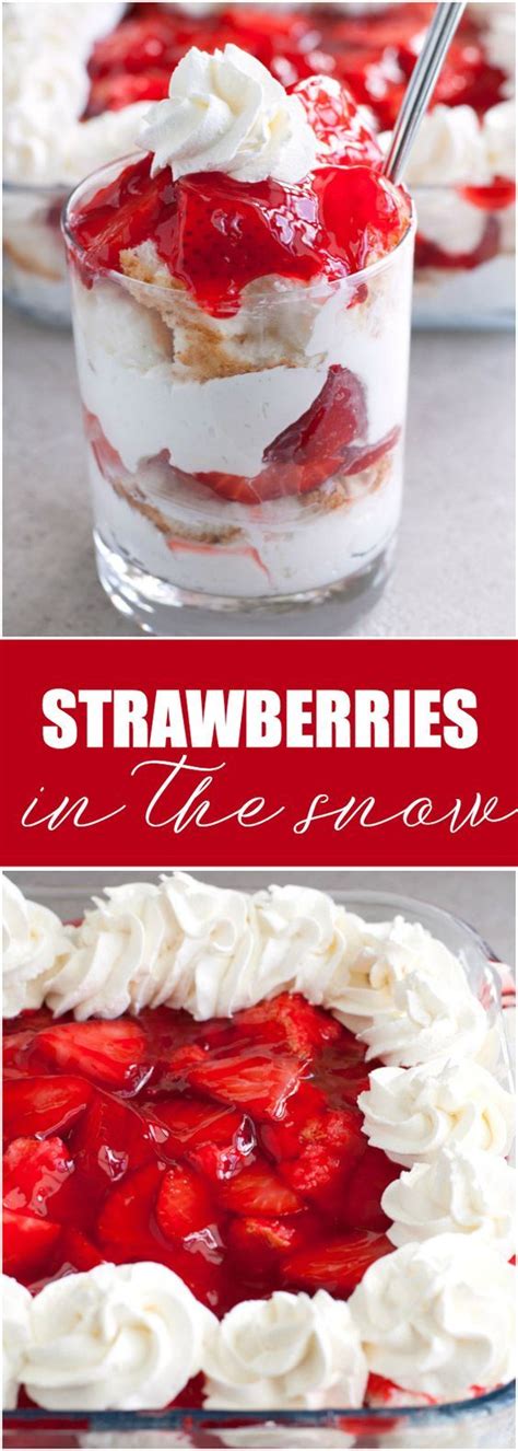 Whether you want something fast and also easy, a make ahead supper idea or something to serve on a cold winter. Strawberries in the Snow | Recipe | Desserts, Angel food cake desserts, Food