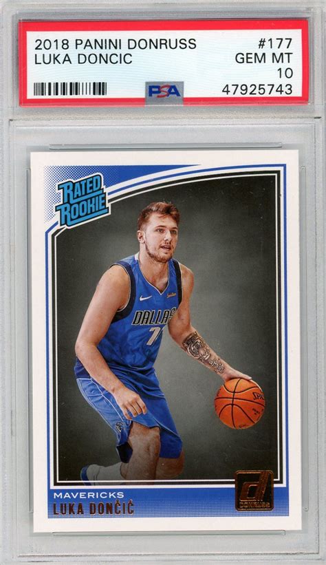 2018 Luka Doncic Mavericks Panini Donruss Psa 10 Rated Rookie Card 177