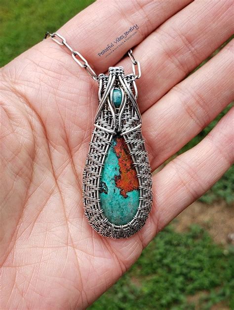 Wire Wrapped Sonora Sunrise Chrysocolla Cuprite Necklace Wire Etsy