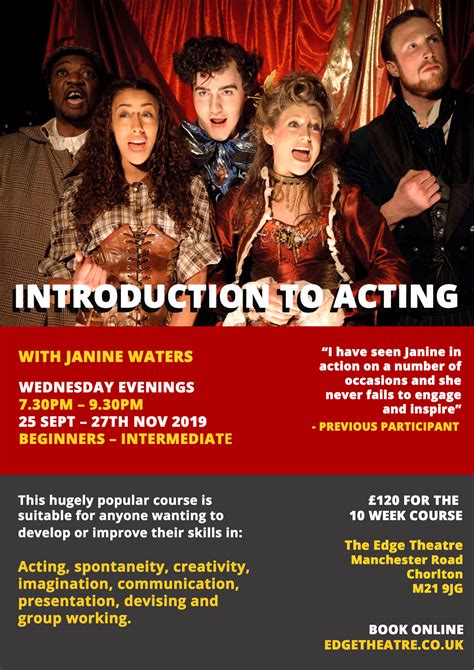 Introduction To Acting 2019 The Edge Theatre And Arts Centre