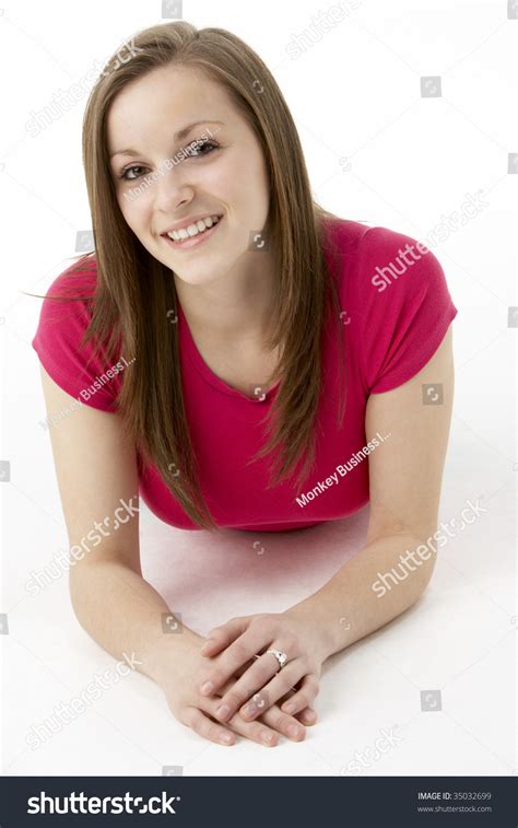Teenage Girl Laying On Stomach Stock Photo 35032699 Shutterstock