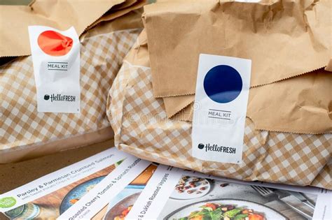Hello Fresh Meal Kits Packed In Paper Bags Editorial Stock Photo