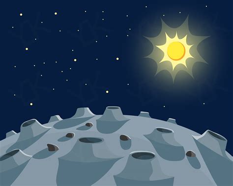 Vector illustration of the Moon surface. Stock image on Behance