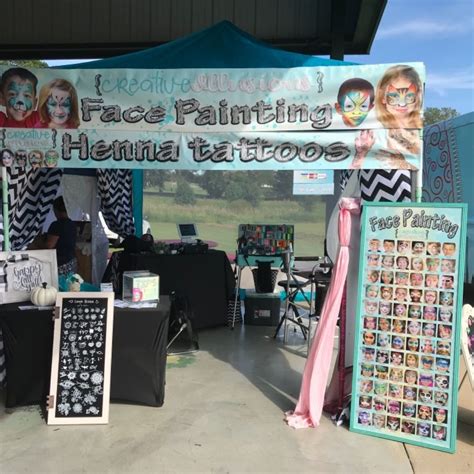 You can ink henna tattoos on your hands, arms, chest, back and other places, so just choose your favorite spot! Festival setup with Face Painting and Henna tattoos! Face ...