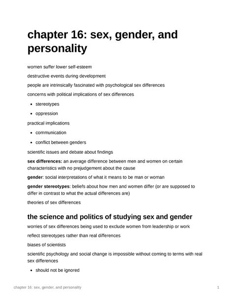 Chapter 16 Sex Gender And Personality Chapter 16 Sex Gender And Personality Women Suffer