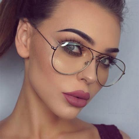 Hot Classic Clear Glasses Gold Frame Vintage Sunglass Women Men Optical