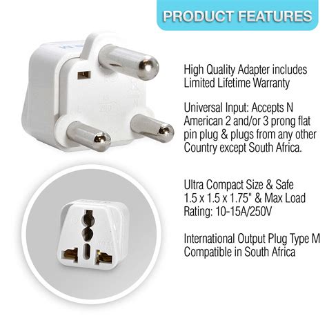 Buy Ceptics South Africa Travel Plug Adapter Type M 3 Pack