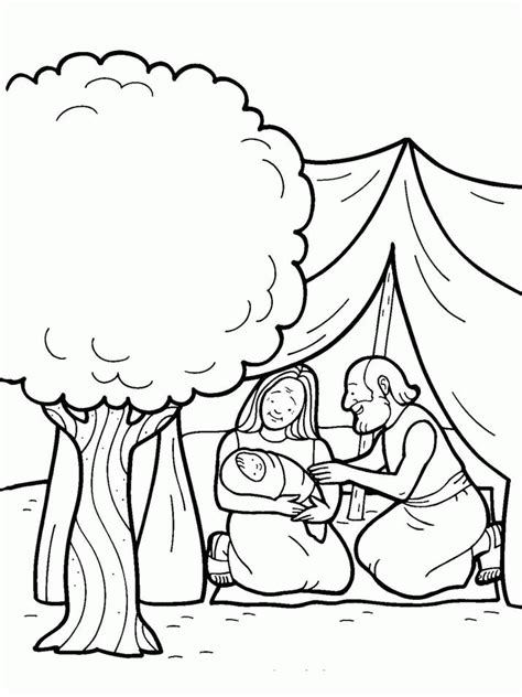 Abraham And Three Visitors Coloring Page Sketch Coloring Page