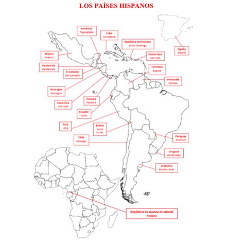 ️los Paises Hispanohablantes Map Worksheet Free Download