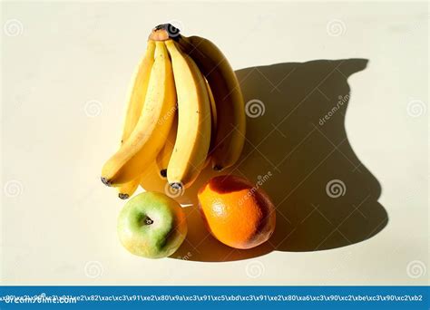 A Bunch Of Bananas An Apple An Orange A Ripe Bunch Of Bananas Green