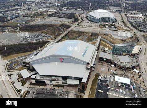 An Aerial View Of Globe Life Field And Atandt Stadium Friday Jan 1