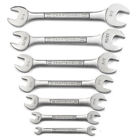 7 Pc Standard Open End Wrench Set Extra Grip For More Power Sears