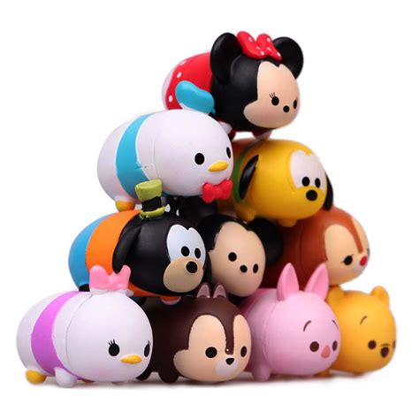 Disney Collectibles 10 Pcs Disney Tsum Tsum Action Figure Mickey Minnie