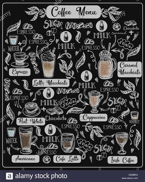 Download This Stock Vector Coffee Menu With Different Drinks Vector