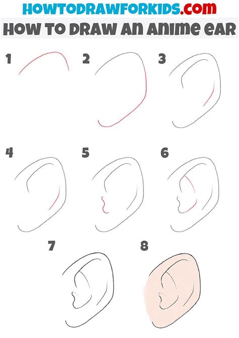 How To Draw An Anime Ear Step By Step Anime Drawings For Beginners