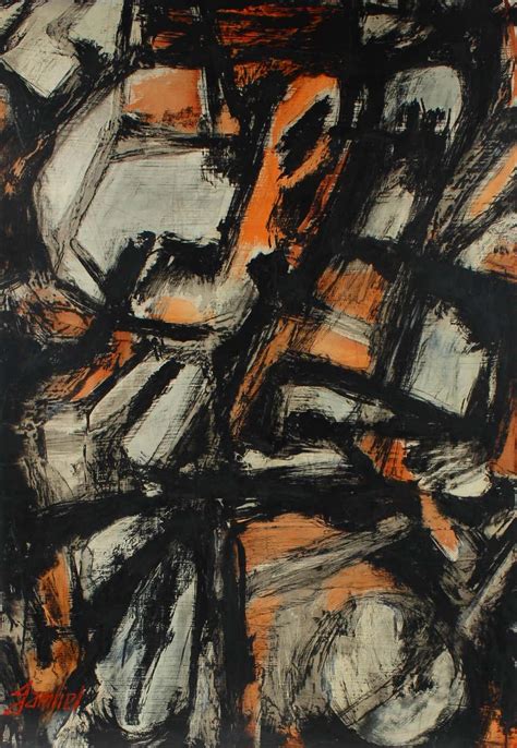 Gustav Friedmann Dark Expressionist Abstract Circa 1940s For Sale At
